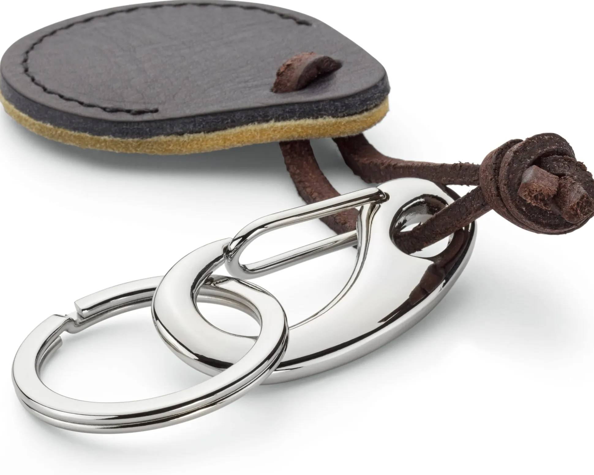 Airtag-Hülle Leder, oliv-braun