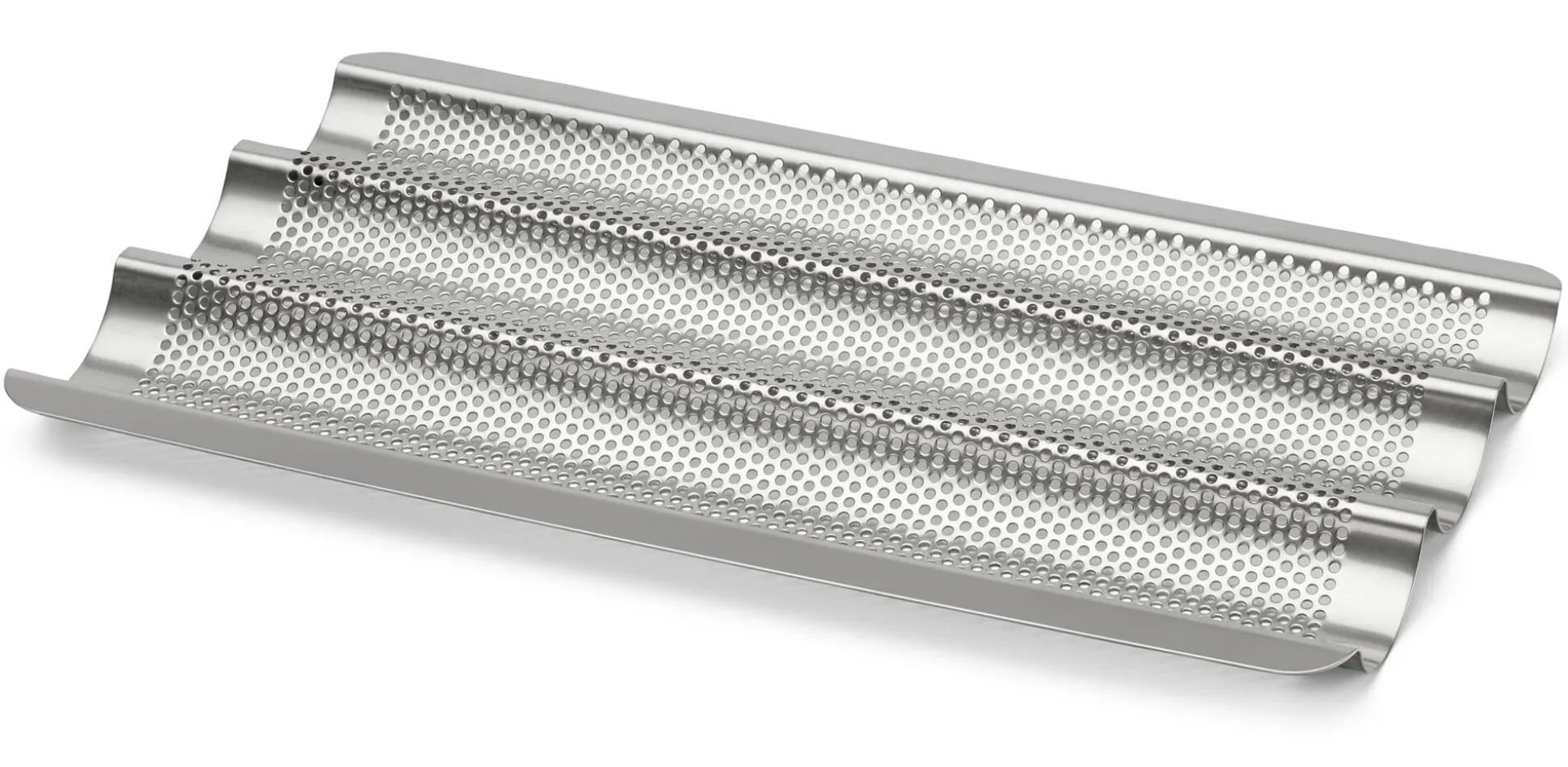 Baguette-Backblech Edelstahl perforiert