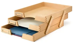 Briefkorb Buchenholz dreifach