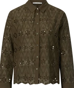 Damenbluse Lochspitze