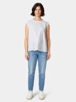 Damenbluse Lochstickerei