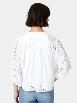 Damenbluse Lochstickerei