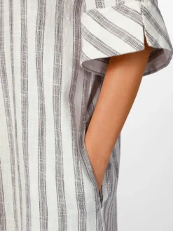 Damen-Blusenkleid gestreift