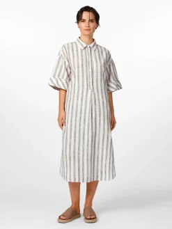 Damen-Blusenkleid gestreift