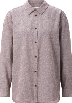 Damen-Flanellbluse meliert