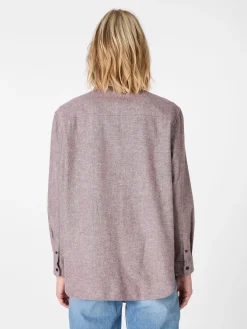 Damen-Flanellbluse meliert