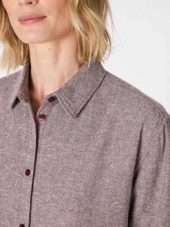 Damen-Flanellbluse meliert