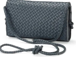Damen-Handtasche geflochten, dunkelblau