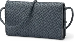 Damen-Handtasche geflochten, dunkelblau