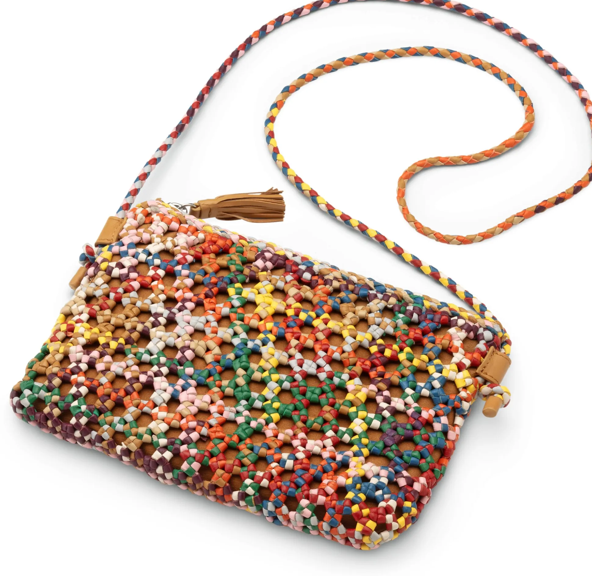 Damen-Handtasche geknüpft, multicolor
