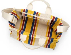 Damen-Handtasche N° 45 gestreift, natur-gelb