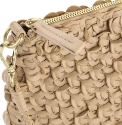 Damen-Handtasche strukturiert, champagner