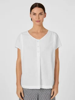 Damen-Kurzarmbluse Seersucker