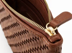 Damen-Lederclutch geflochten