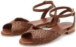 Damen-Ledersandale geflochten