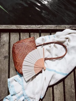 Damen-Ledershopper geflochten, Braun