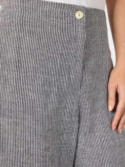 Damen-Leinenhose gestreift