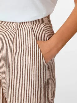 Damen-Leinenhose gestreift