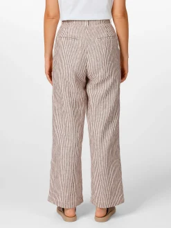 Damen-Leinenhose gestreift
