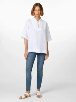 Damen-Leinenschlupfbluse