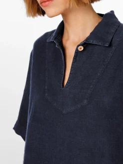 Damen-Leinenschlupfbluse