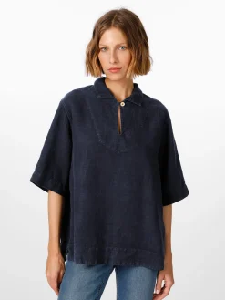 Damen-Leinenschlupfbluse