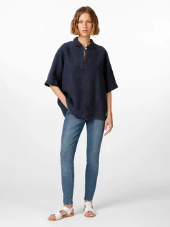 Damen-Leinenschlupfbluse