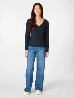 Damen-Longsleeve V-Ausschnitt