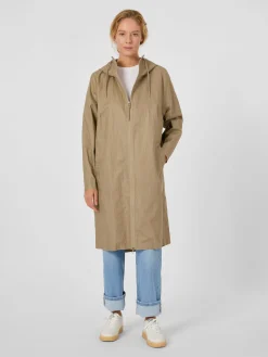 Damenmantel Leinen mit Kapuze