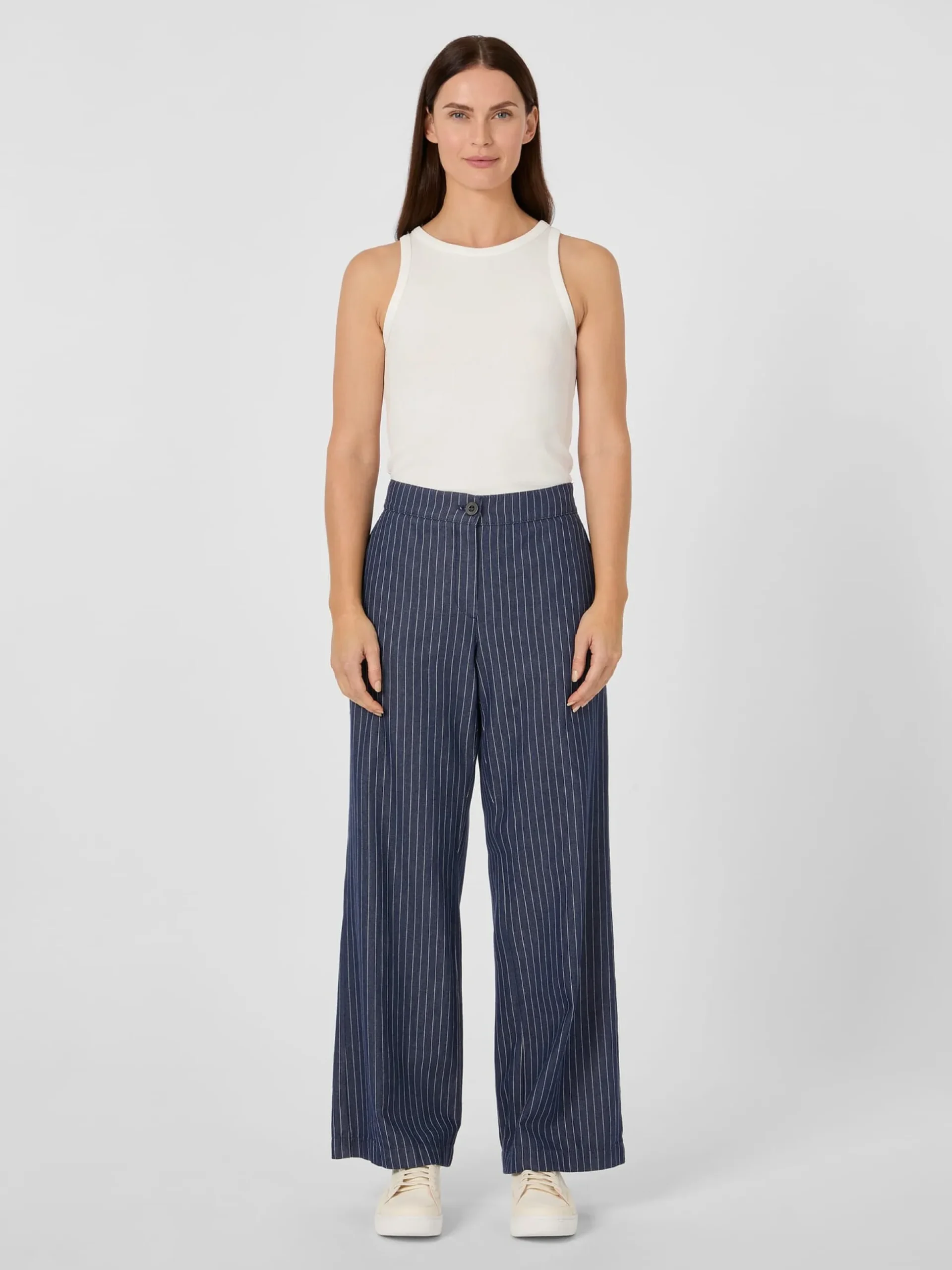 Damen-Marlenehose Nadelstreifen