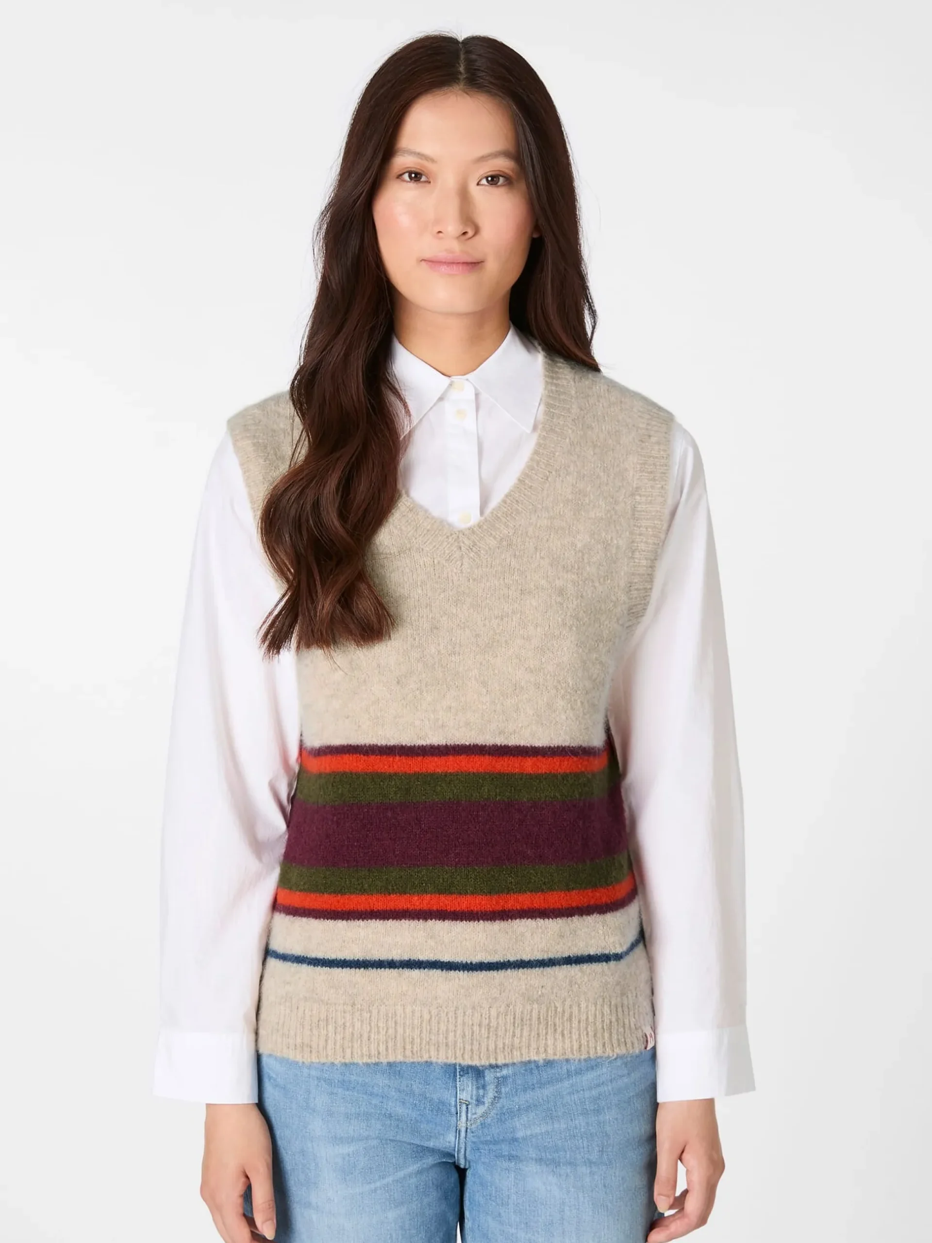 Damen-Pullunder gestreift