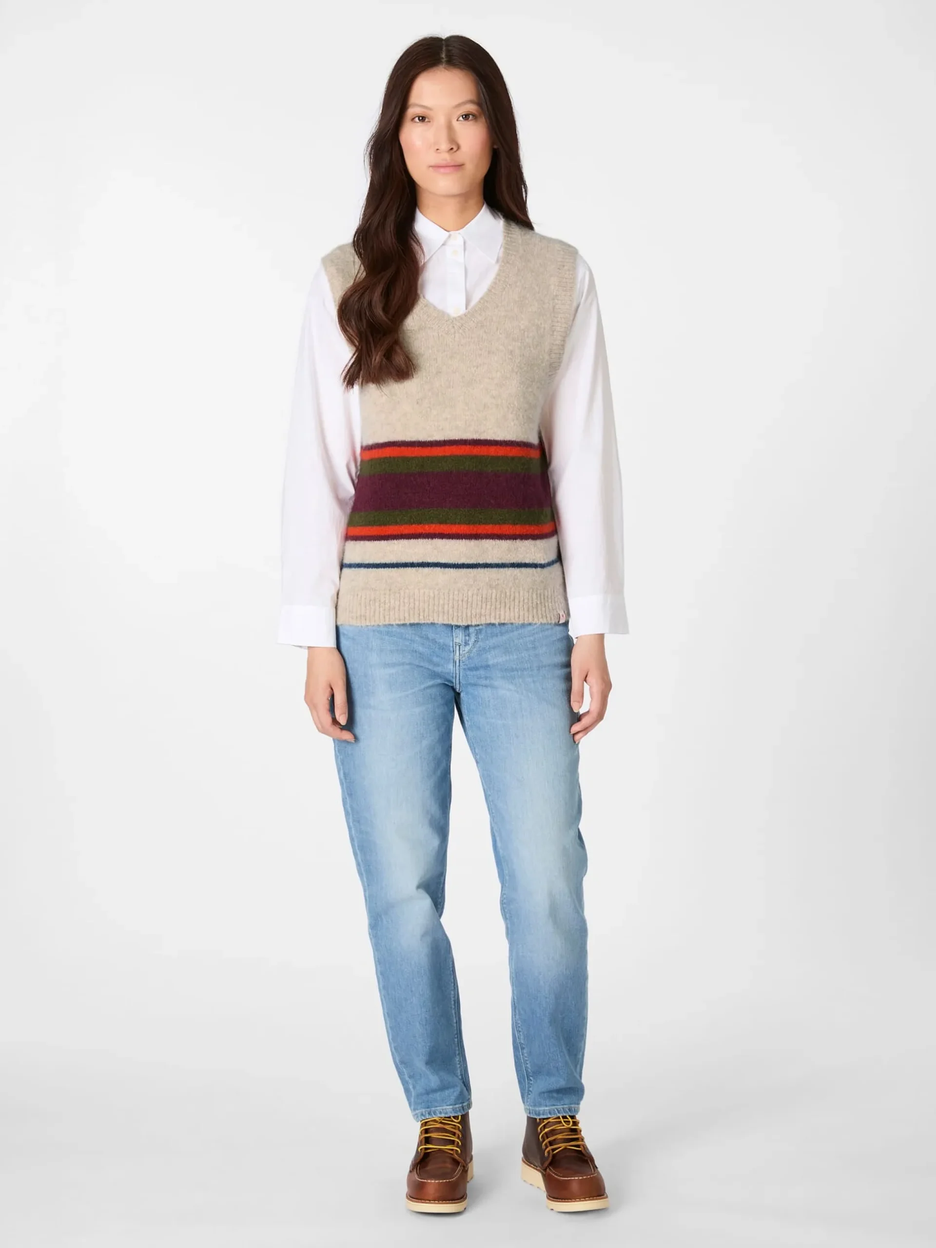 Damen-Pullunder gestreift