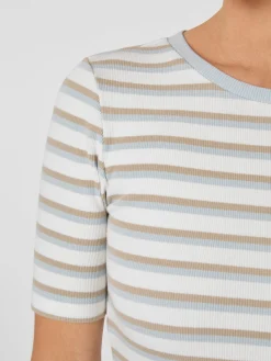 Damen-Rippenshirt gestreift