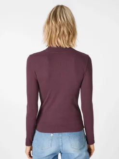 Damen-Rippenshirt Langarm