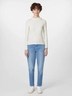 Damen-Rippenshirt Langarm