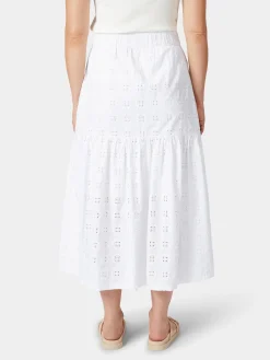 Damenrock Lochstickerei