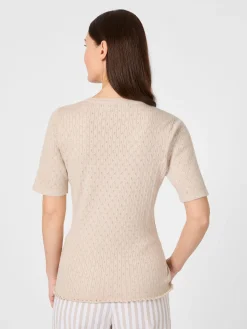 Damenshirt Ajourstrick mit Seide