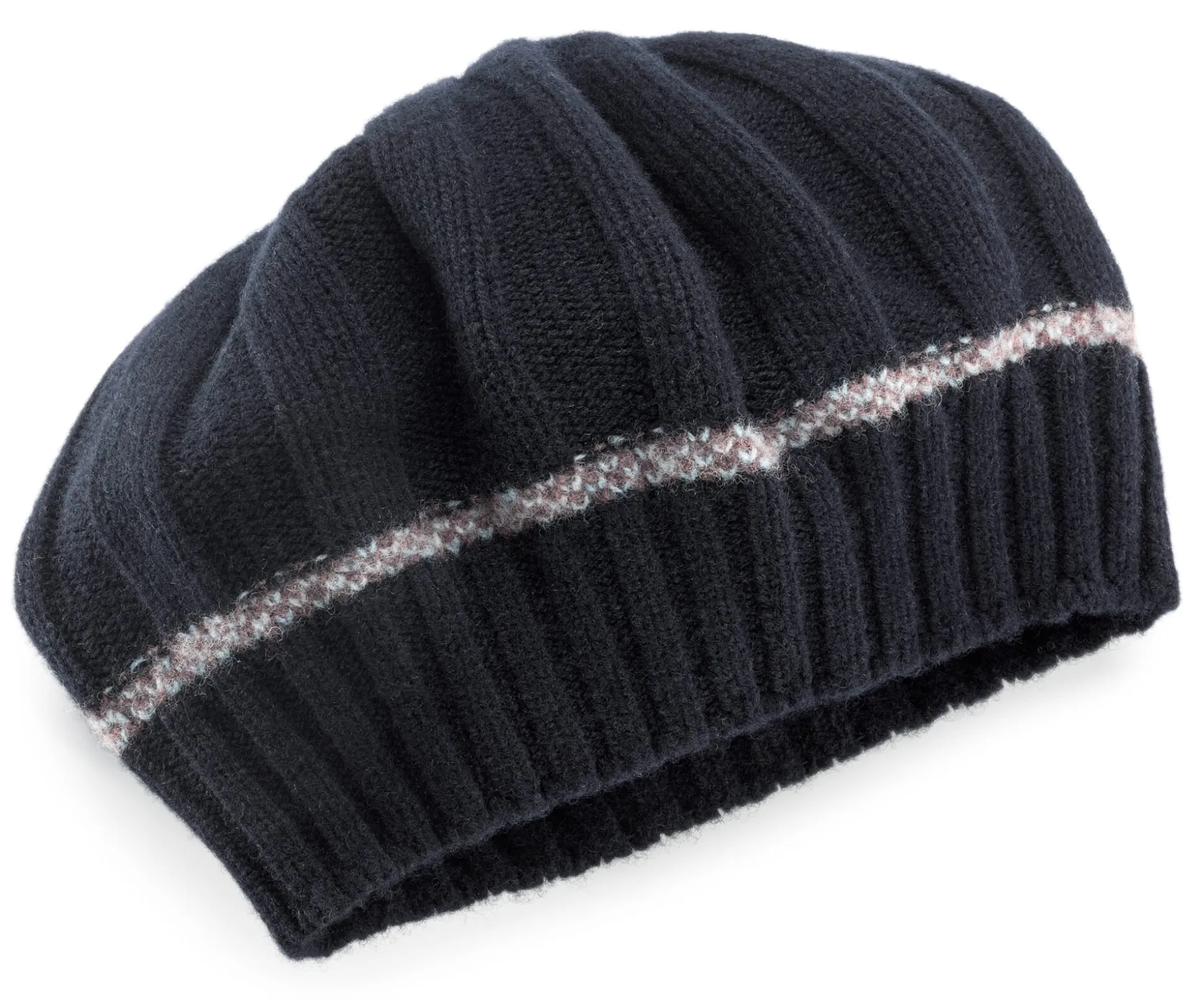 Damen-Strickbarett Lammwolle, Dunkelblau