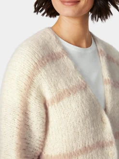 Damen-Strickjacke Halbarm gestreift