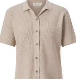 Damen-Strickpolo geknöpft