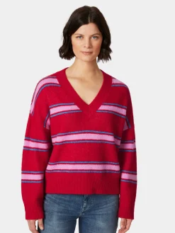 Damen-Strickpullover gestreift