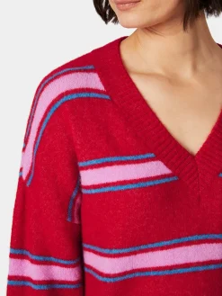 Damen-Strickpullover gestreift