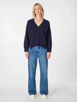 Damen-Strickpullover V-Ausschnitt