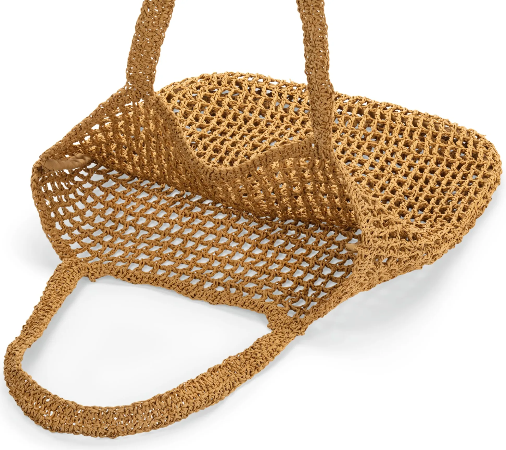 Damen-Tote Bag Raffia, natur