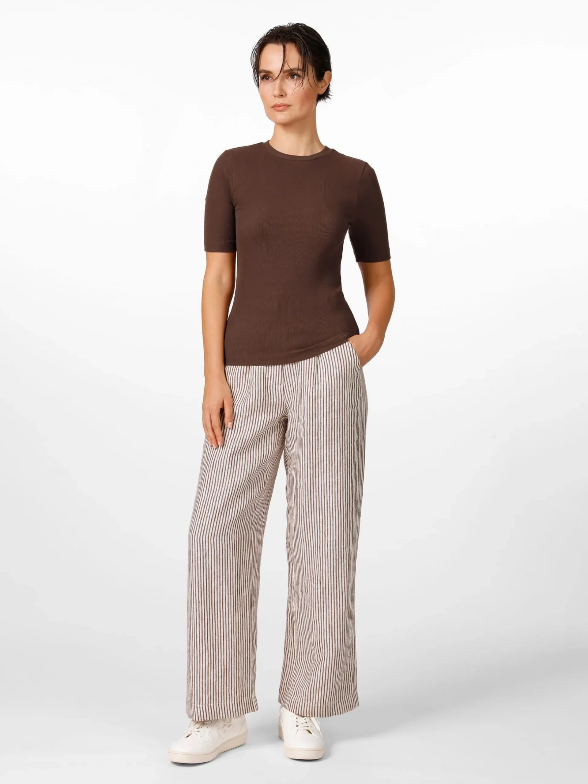 Damen-T-Shirt gerippt