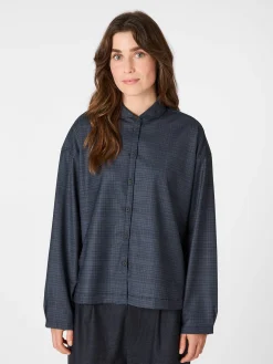 Damen-Wollbluse kariert