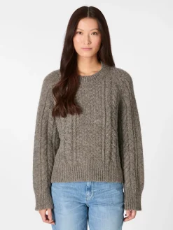 Damen-Zopfstrickpullover Alpaka