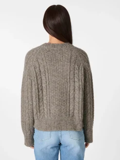 Damen-Zopfstrickpullover Alpaka