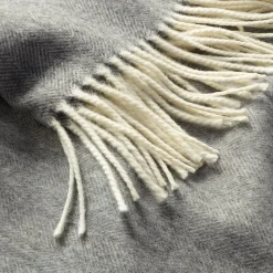 Decke Lammwolle Fischgrat