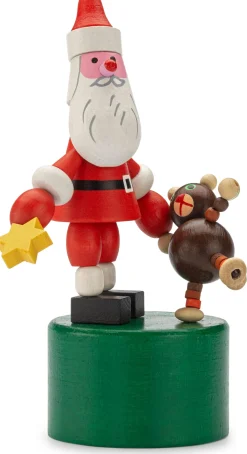 Drückfigur Weihnachtsmann mit Teddybär